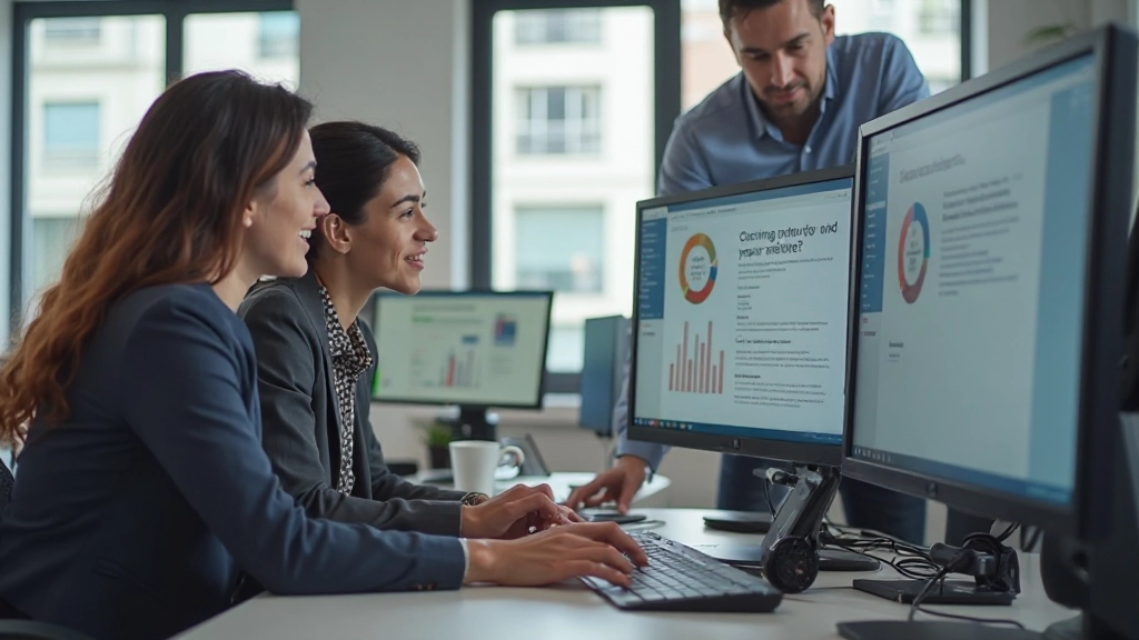 Профессиональное фото современного офиса с людьми, работающими на компьютерах, обсуждающими рекламные стратегии