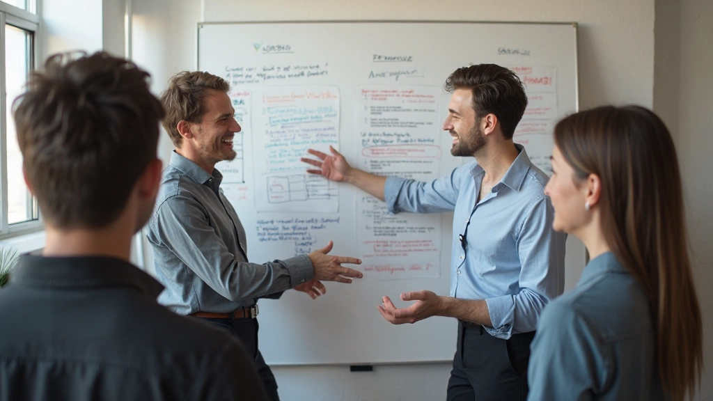 Команда единомышленников работает вместе над проектом в поддерживающей среде